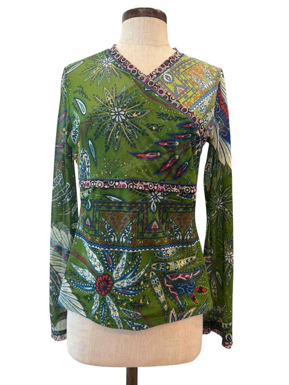 Y2k paisley flare sleeve blouse Fairycore